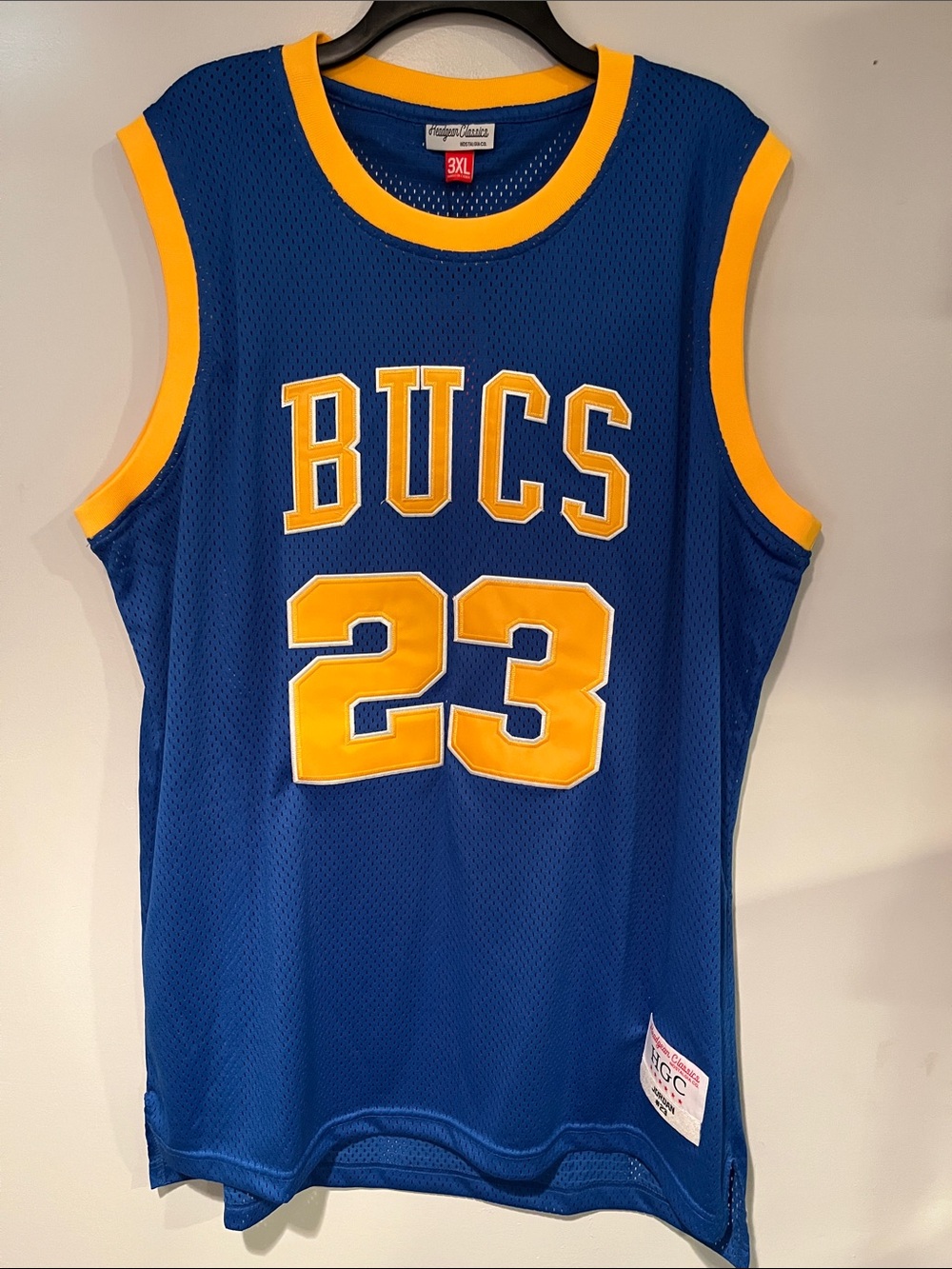 BUCS 23 Blue & Yellow Mesh Basketball Jersey - 3XL